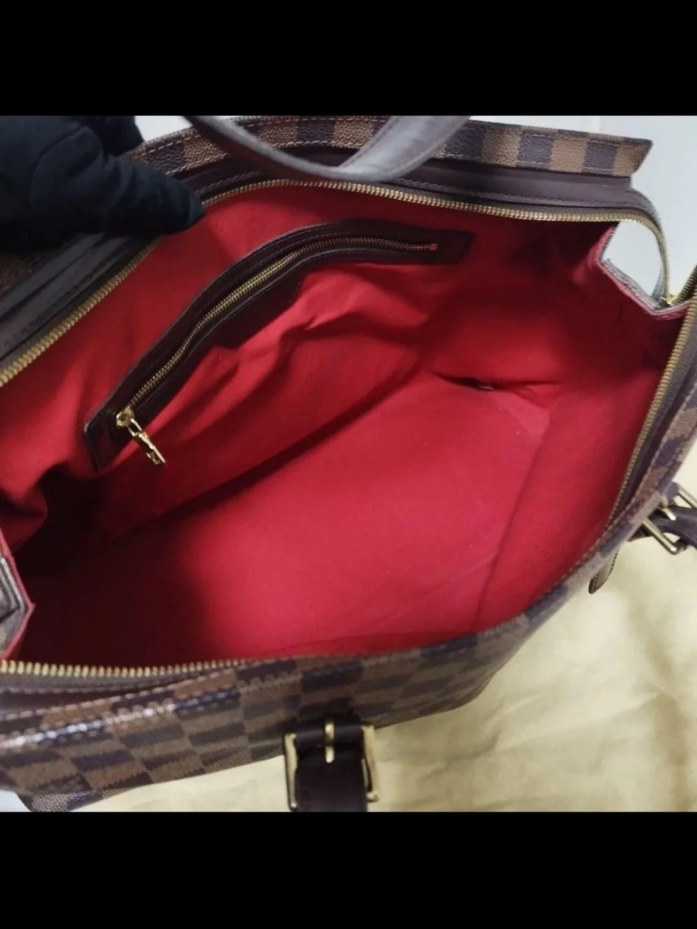 Louis Vuitton Brown Checkered Shoulder Tote